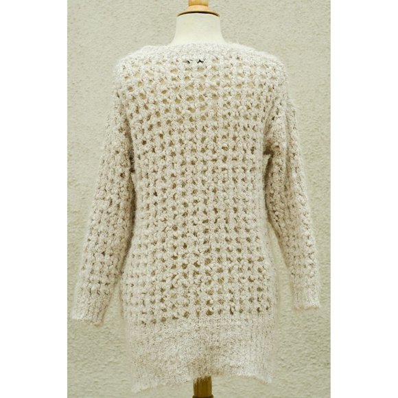 Cliche Couture Sweater Ivory Soft White Cream Fuzzy  Sweater Size Medium - Picture 4 of 5